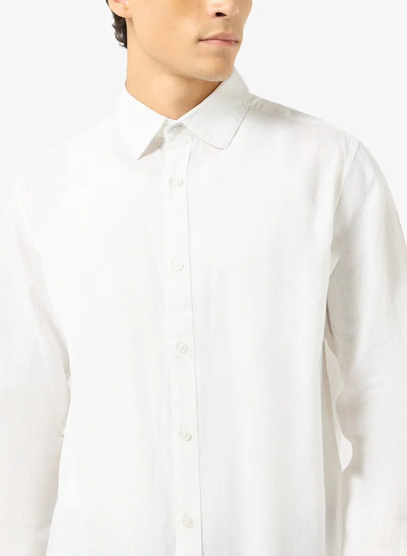 Ripples  Mens Linen Blend Long Sleeves Shirt for Men | Best Price UAE
