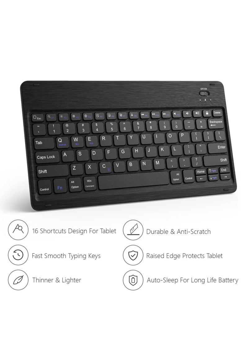 ELTRAZONE Galaxy Tab S8 Plus/ S7 Plus Keyboard Case, Wireless Detachable, PU Leather Stand Cover, Micro USB Rechargeable, Keyboard Case for Samsung Galaxy Tab S8+ 2022, S7+ 2020 12.4", Black  - Image 5