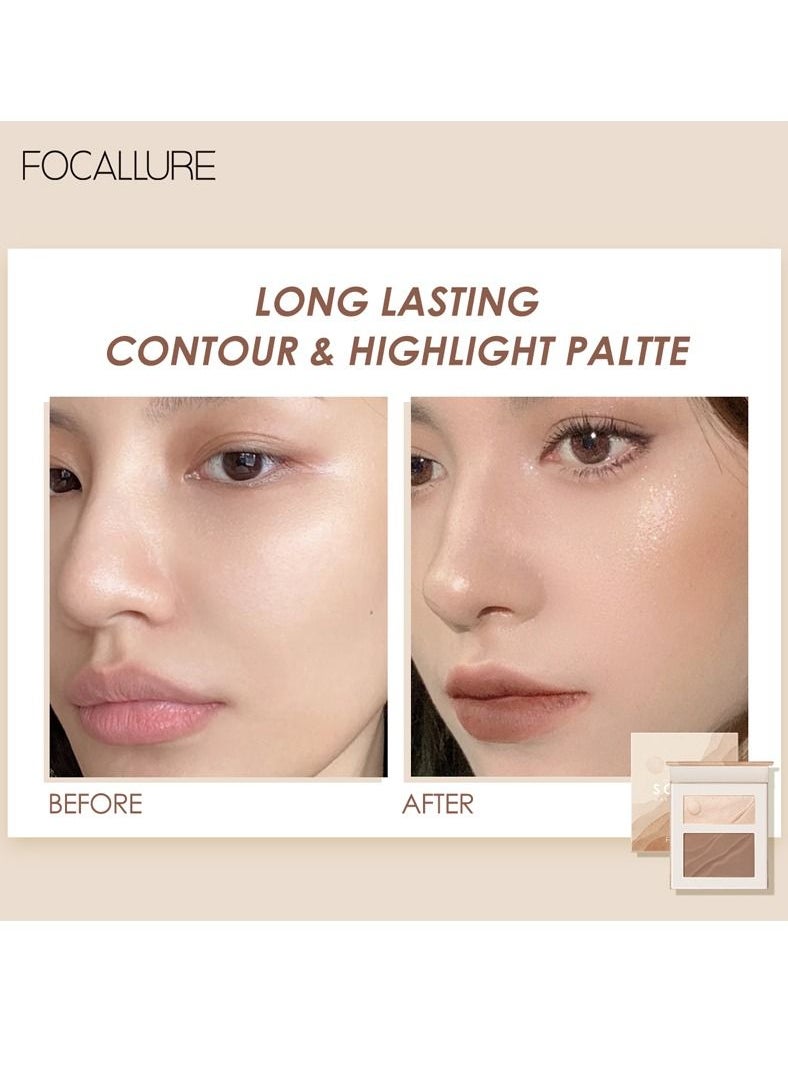 FOCALLURE - Highlight &Contouring Palette- #2 Champagne Pop - Image 1