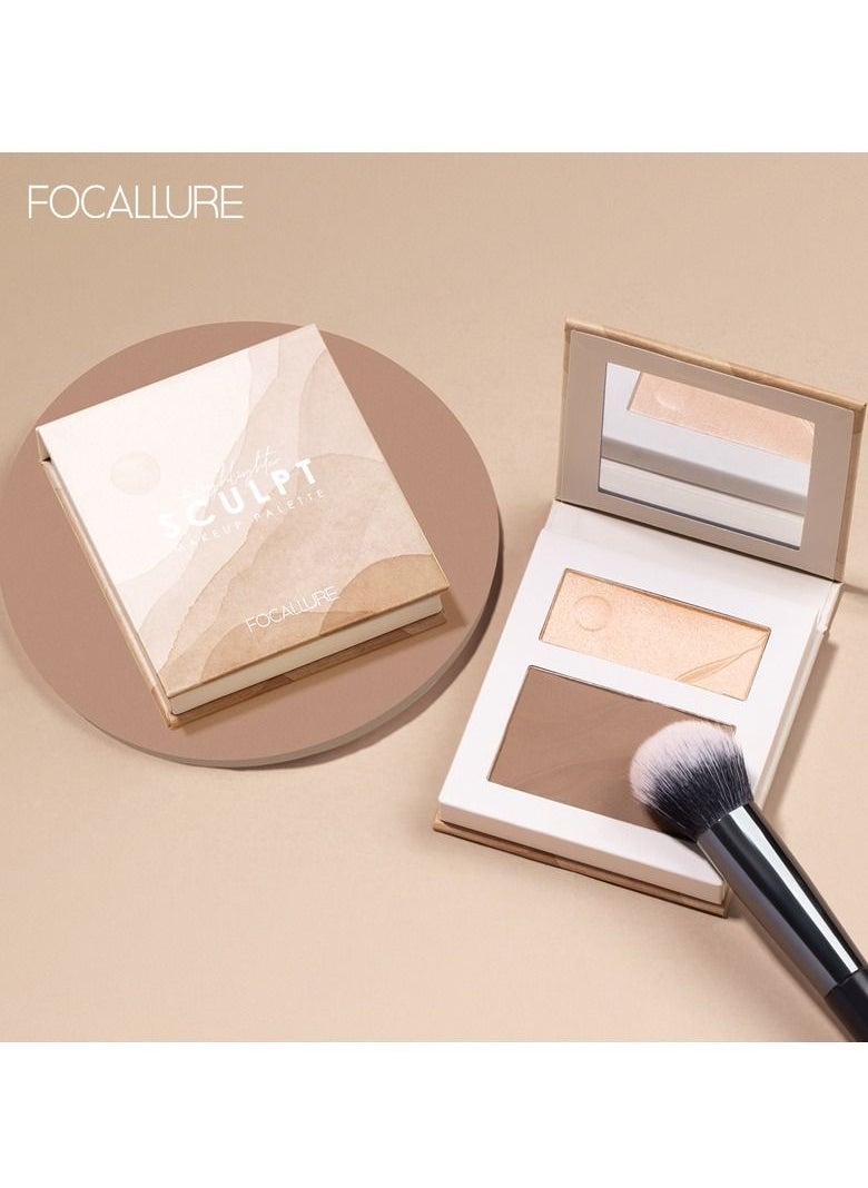 FOCALLURE - Highlight &Contouring Palette- #2 Champagne Pop - Image 1