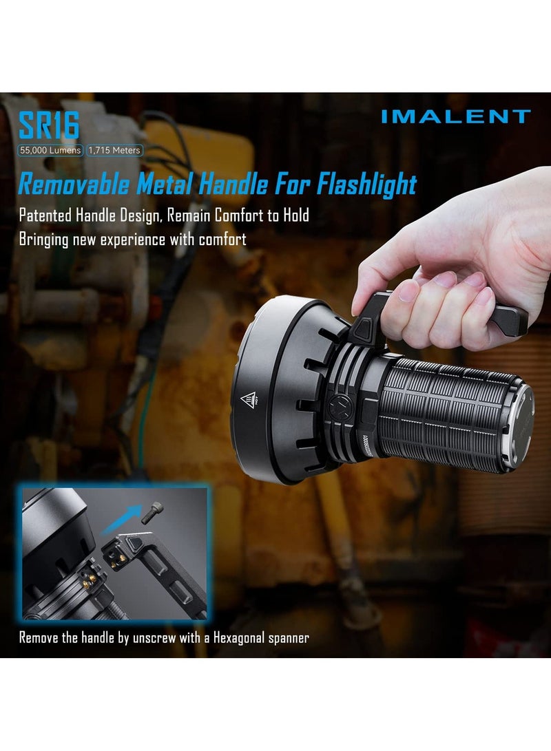 إيمالينت IMALENT SR16 Super Bright 55000 Lumens Rechargeable Flashlight with Handle – 1715m Beam Distance, 7 Light Modes, USB Fast Charging  - Image 3