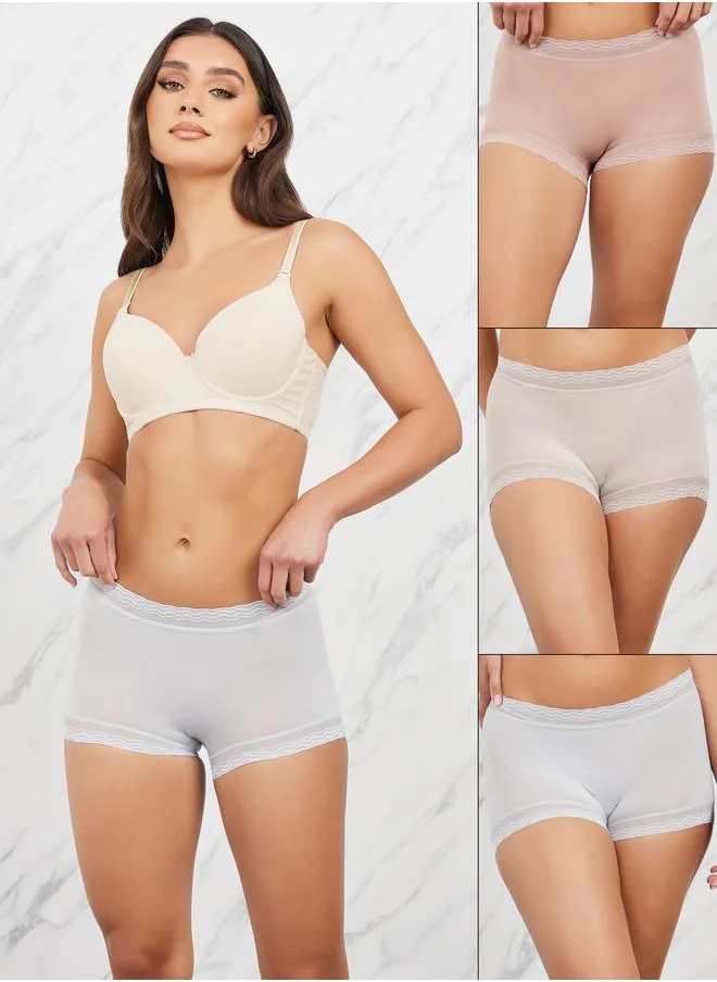 ستايلي Pack of 3 - Lace Trim Full Brief