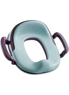 Potty Training Seat with Handles for Boys & Girls Fits Most Toilets Square Toilet Non-Slip Lock Design Potty Training Seat with Splash Guard for Baby Toddler Ages 1-7 Blue