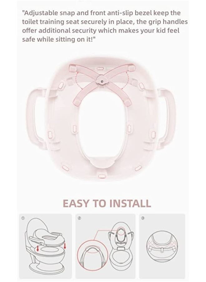 Be a better mom - Potty Training Seat with Handles for Boys & Girls Fits Most Toilets Square Toilet Non-Slip Lock Design Potty Training Seat with Splash Guard for Baby Toddler Ages 1-7 Blue - Image 1