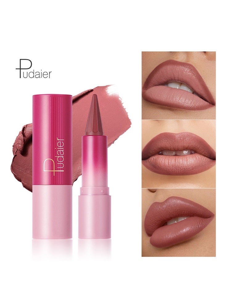 pudaier Feel It Lipstick-Pencil Matte Waterproof Long Lasting Lipstick Lips Contour Makeup Lip Liner Lipsticks, One Stroke Define Lip Liner Non Drying,Easy Color Lip Liner Lipstick #02 Naked Nut - Image 1