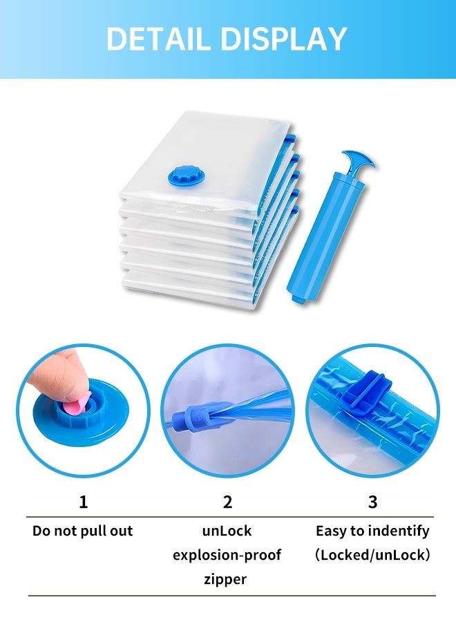 Vacuum storage bags 7-Piece Vacuum  Space Saver Reusable Space Saver Compression Bags 70x100cm with Free Hand Pump , for Clothes Bedding Duvets Blankets and Trave! - Image 5