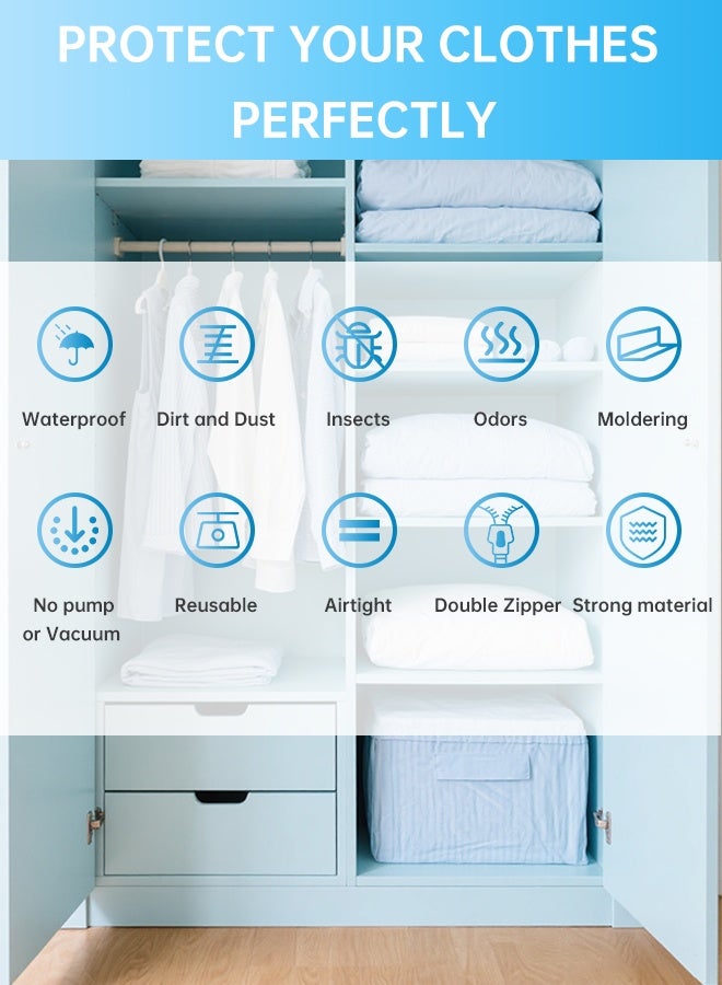 Vacuum storage bags 7-Piece Vacuum  Space Saver Reusable Space Saver Compression Bags 70x100cm with Free Hand Pump , for Clothes Bedding Duvets Blankets and Trave! - Image 4