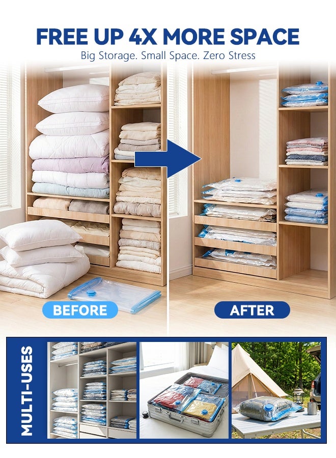 BASILKIT Vacuum storage bags 7-Piece Vacuum  Space Saver Reusable Space Saver Compression Bags 70x100cm with Free Hand Pump , for Clothes Bedding Duvets Blankets and Trave! - Image 3