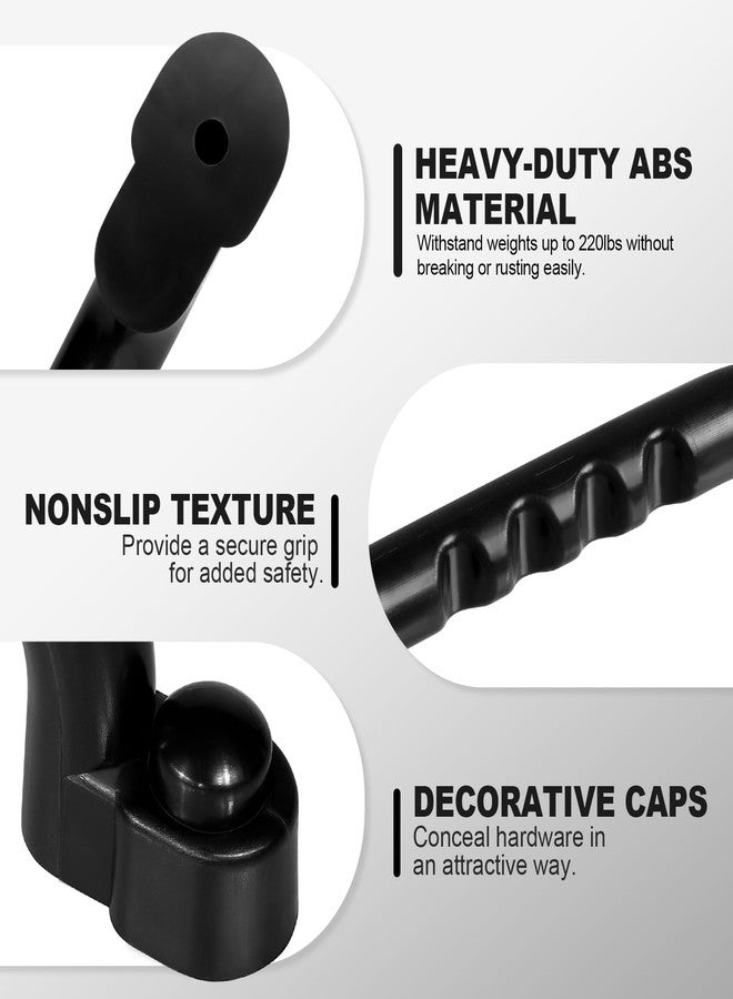TOPNEW 4Pcs Kids Playground Safety Handles -Swing Set & Climbing Frame Hand Grips, Multi-Color Plastic Grab Bars for Outdoor Playhouse, Jungle Gym, Climbing Frame (Black) - Image 3