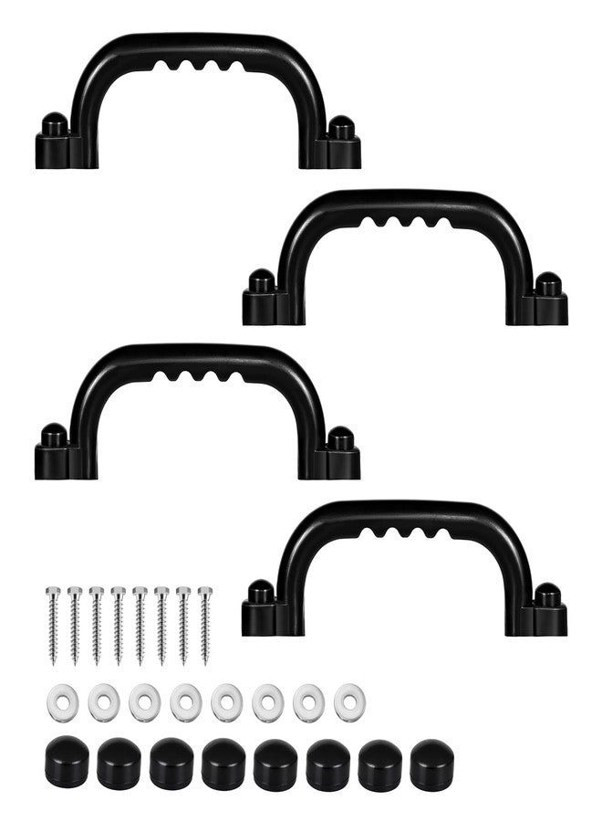 TOPNEW 4Pcs Kids Playground Safety Handles -Swing Set & Climbing Frame Hand Grips, Multi-Color Plastic Grab Bars for Outdoor Playhouse, Jungle Gym, Climbing Frame (Black) - Image 1