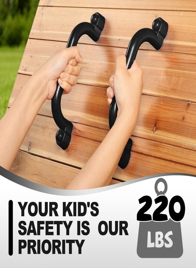 TOPNEW 4Pcs Kids Playground Safety Handles -Swing Set & Climbing Frame Hand Grips, Multi-Color Plastic Grab Bars for Outdoor Playhouse, Jungle Gym, Climbing Frame (Black) - Image 4