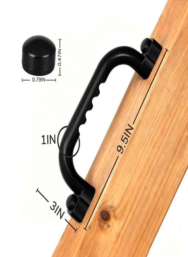 TOPNEW 4Pcs Kids Playground Safety Handles -Swing Set & Climbing Frame Hand Grips, Multi-Color Plastic Grab Bars for Outdoor Playhouse, Jungle Gym, Climbing Frame (Black) - Image 2