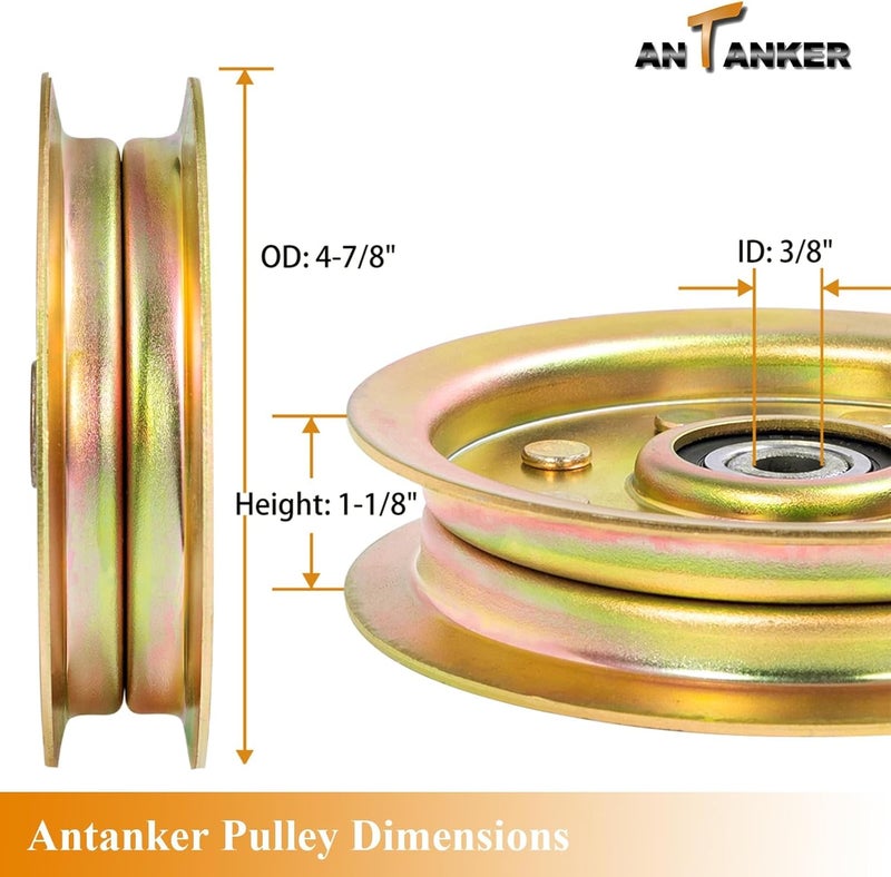 Antanker Flat Idler Pulley Replaces for Cub Cadet 756-04129 956-04129 956-04129C 756-04129B 756-04129C Replace for MTD 753-08171 Fits 38" 42" 46" 54" Decks - Image 2