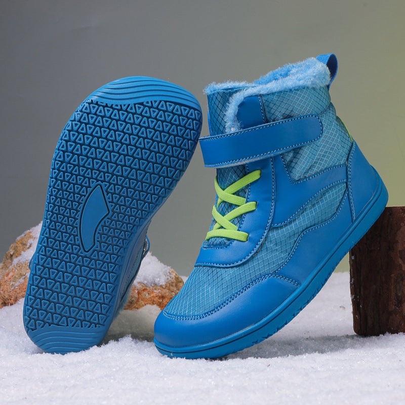 Winter New Children'S Wide-Head Wide-Palm Cotton Shoes Large Children'S High-Top Fleece-Lined Thickened Outdoor Warm Non-Slip Snow Boots - Image 3