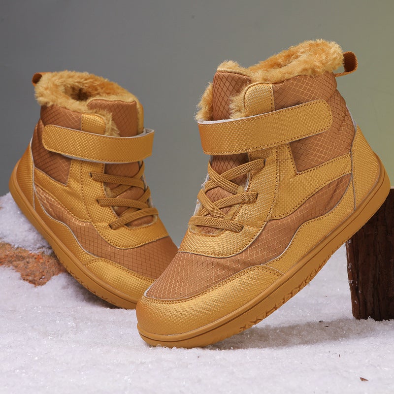 Winter New Children'S Wide-Head Wide-Palm Cotton Shoes Large Children'S High-Top Fleece-Lined Thickened Outdoor Warm Non-Slip Snow Boots - Image 2