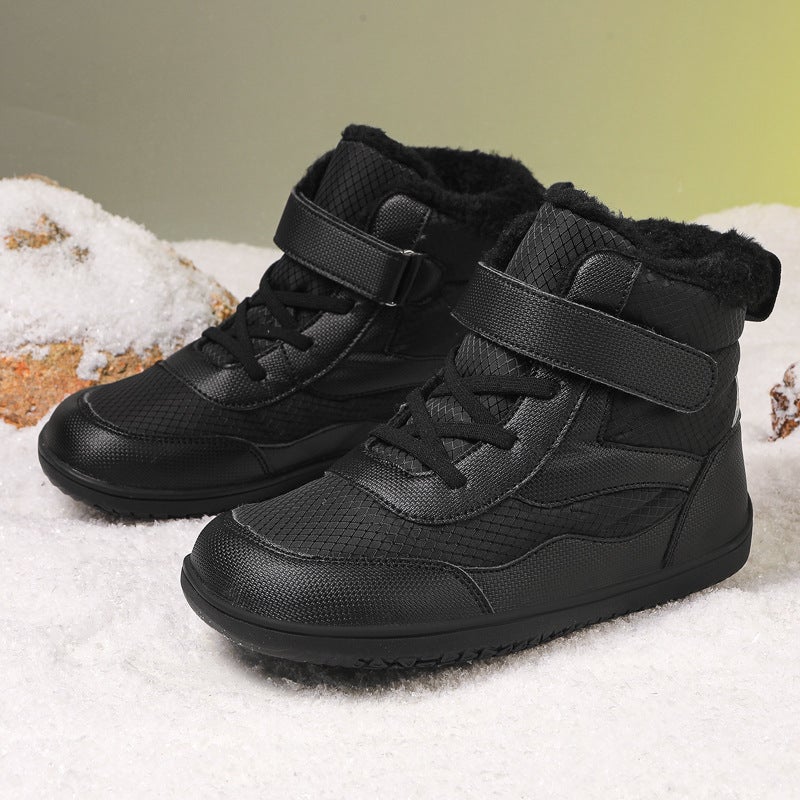 Winter New Children'S Wide-Head Wide-Palm Cotton Shoes Large Children'S High-Top Fleece-Lined Thickened Outdoor Warm Non-Slip Snow Boots - Image 5