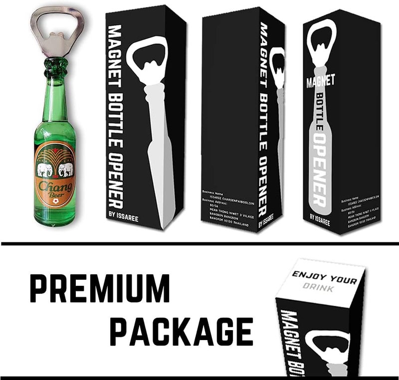 ISSAREE Magnetic Beer Bottle Opener Figure Beer Bottle Bar Refrigerator Decor Unique Birthday Gifts Collection (Chang Beer) - Image 2