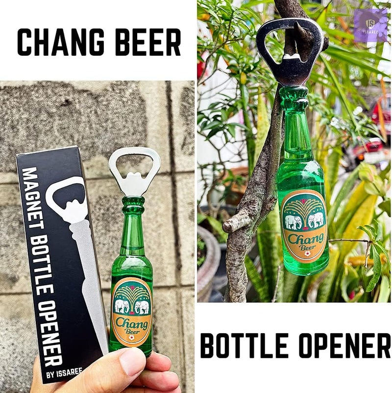 ISSAREE Magnetic Beer Bottle Opener Figure Beer Bottle Bar Refrigerator Decor Unique Birthday Gifts Collection (Chang Beer) - Image 5