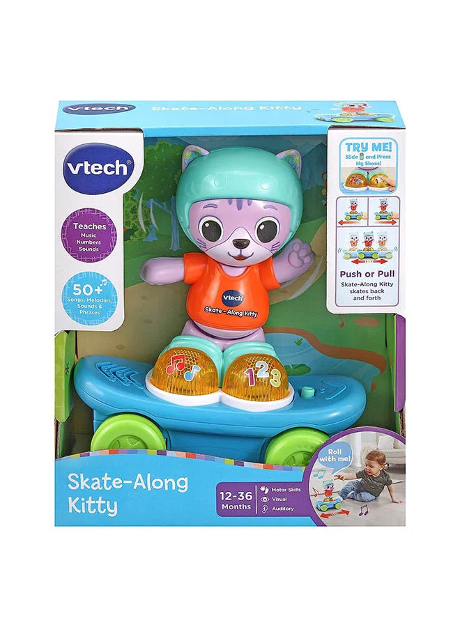في تك Skate-Along Kitty, Interactive Baby Toy With Lights And Music, Pull Back Gift For Infants
