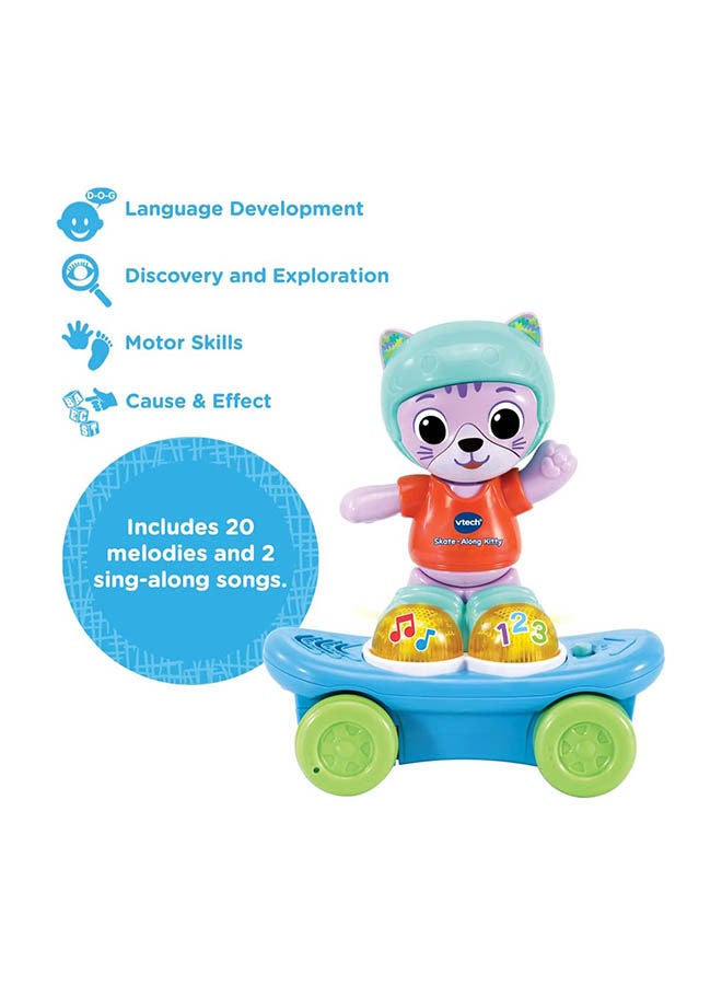 vtech قطة متزلجة مع تفاعلات، لعبة أطفال تفاعلية مع أضواء وموسيقى، هدية سحب للأطفال الرضع - Image 5