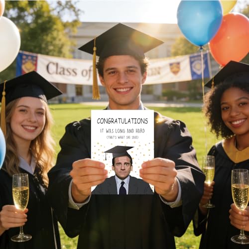 OJsensai Happy Graduation Card for Him Her, Congratulations Graduate, Michael Scott Card for Classmates, Funny Gifts for Graduate - Image 5
