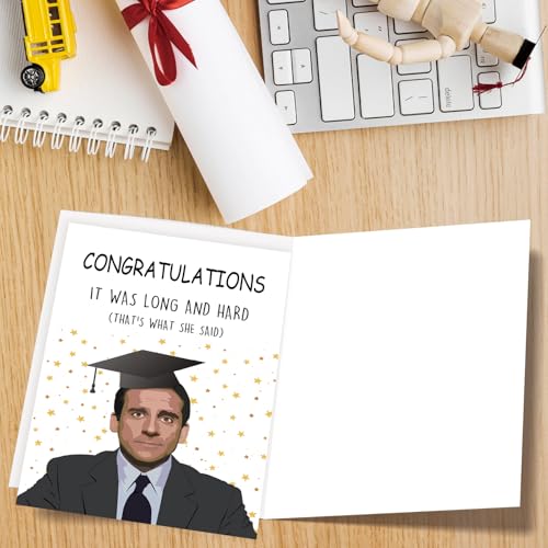 OJsensai Happy Graduation Card for Him Her, Congratulations Graduate, Michael Scott Card for Classmates, Funny Gifts for Graduate - Image 2