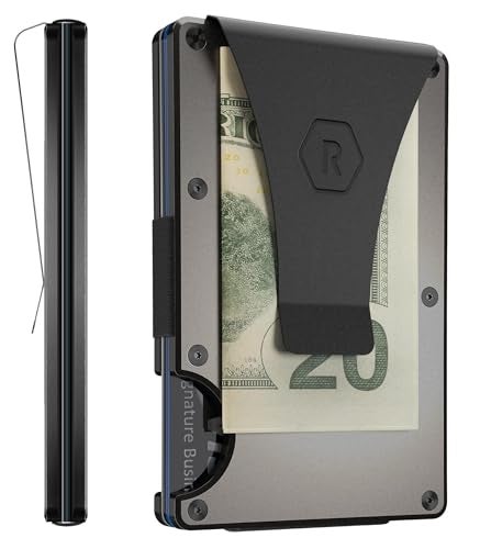 The Ridge Wallet - Slim Minimalist Compact Wallet and Card Holder| RFID Protected Front Pocket Wallets | Integrated Money Clip | Gunmetal - Image 1