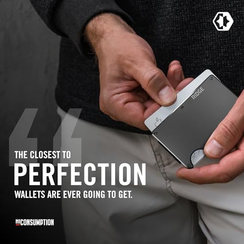 The Ridge Wallet - Slim Minimalist Compact Wallet and Card Holder| RFID Protected Front Pocket Wallets | Integrated Money Clip | Gunmetal - Image 5