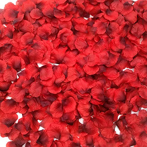CODE FLORIST 2200 PCS Dark-Red Silk Rose Petals for Romantic Night,Wedding,Proposal Anniversary Flower Decorations - Image 1