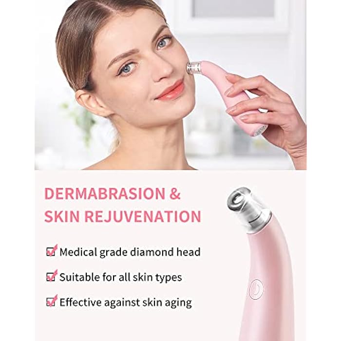 NEWDERMO 2-in-1 Microdermabrasion Machine for Facial, Diamond Microdermabrasion Device USB Rechargeable - Advanced Home Facial Treatment Machine (Pink) - Image 2