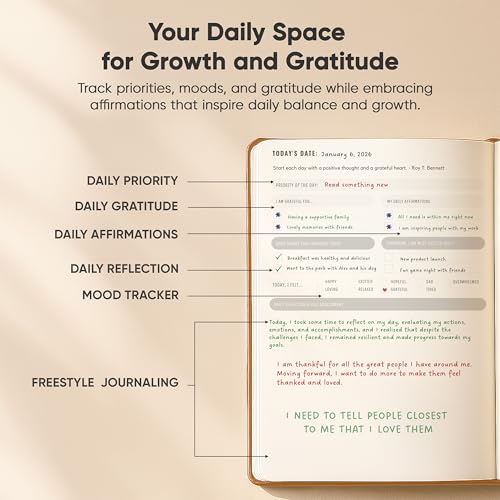 PRODUCTIVITY STORE Best Daily Journal for Men & Women for Mindfulness | Gratitude Journal, Manifestation Journal, Self-Care Journal & Daily Journal with Prompts (Brown) - Image 3