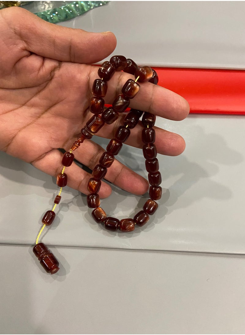 بيرسونال تاتش - سبحة رجالية صغيرة من الكاتلين البلجيكي عدد الخرز 33 ومقاس الخرز 10mm x 8.7mm - Image 1