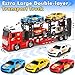 BainGesk Truck Toys Car for 3 4 5 6 8 Years Old Boys Girls Adjustable Double Decker Car Carrier Truck with Light Sound Car Hauler with Trailer Toy Large Semi Transport Toy Gifts for Toddler - Image 4