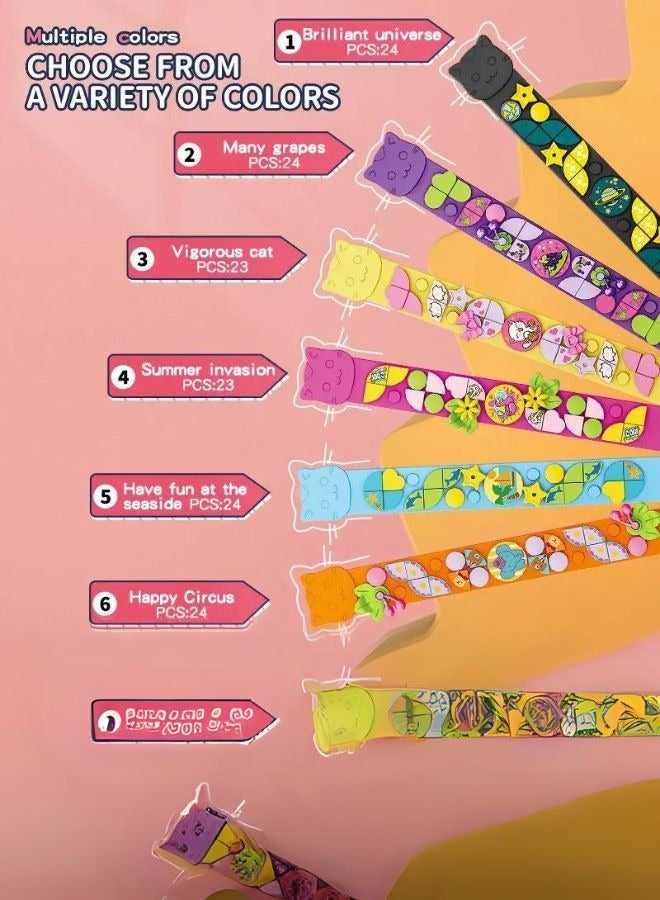 ووما مجموعة أساور بنات للاطفال مكعبات بناء قابلة للتخصيص، اسوارة مكونة من 6 الوان ممتعة للأعمال الفنية اكسسوارات بنات تركيب، بناء للأطفال، لعبة تركيب مكعبات بنات مكعبات أطفال، العاب  تركيب، العاب أولاد، مكعبات العاب بنات، لعبة  بناء للأطفال شخصيات لعبة ل تركيبات مكعبات بناء مكعبات تركيب  لعبة بناء إبداعية بنات، ألعاب بناء للأطفال والدمى المميزة - Image 2