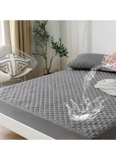 Generic 100% Waterproof Mattress Pad Protector,Breathable Quilted Mattress Cover,Breathable Mattress Protector,Soft Breathable Mattress Pad Cover,Dust Proof Mattress Protector (Grey-200cm*220cm)  - Image 1
