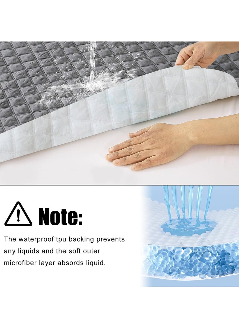 Generic 100% Waterproof Mattress Pad Protector,Breathable Quilted Mattress Cover,Breathable Mattress Protector,Soft Breathable Mattress Pad Cover,Dust Proof Mattress Protector (Grey-200cm*220cm)  - Image 5
