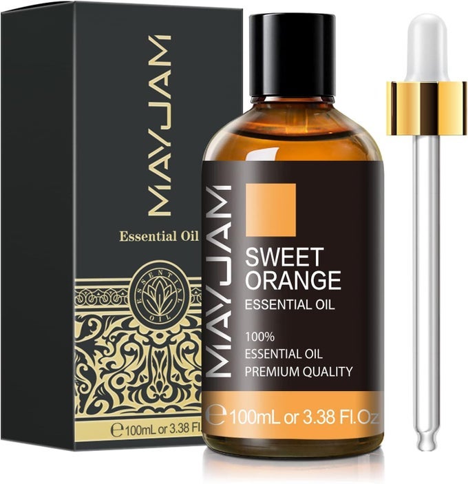 SWEET ORANGE ESSENTIAL OIL, 100ML PREMIUM QUALITY SWEET ORANGE OIL WITH GLASS DROPPER, HUGE 3.38FL. OZ, PERFECT FOR AROMATHERAPY AND RELAXATION