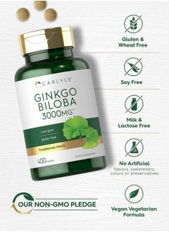 CARLYLE Ginkgo Biloba 3000mg | 400 Tablets  - Image 4