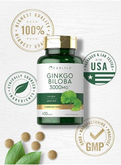 CARLYLE Ginkgo Biloba 3000mg | 400 Tablets  - Image 5
