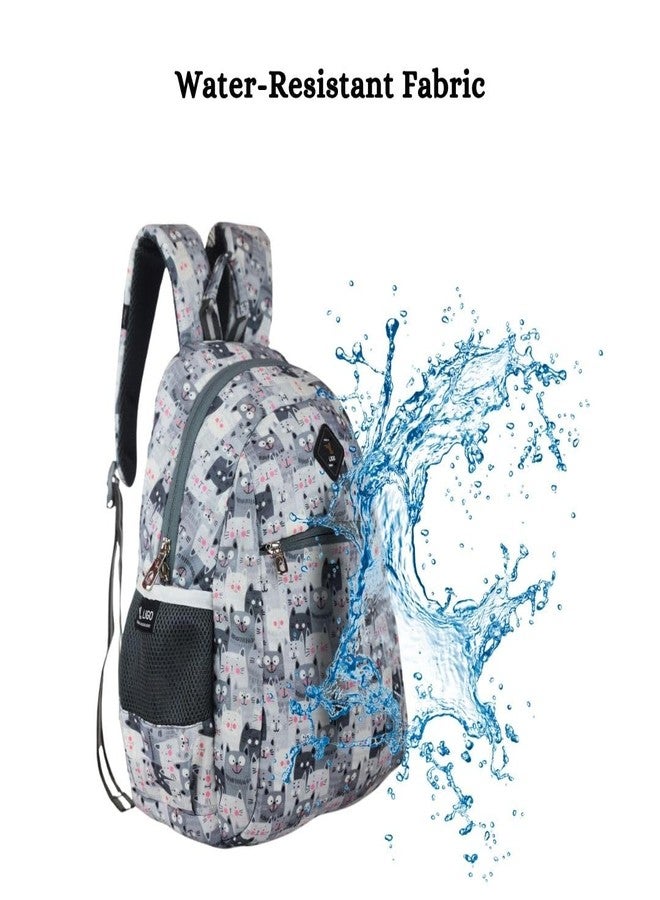 Ligo 14 Inch Catseye Kids Picnic Printed Bag 13 Liters | Kids School Bag For Boys (Grey) - Image 5