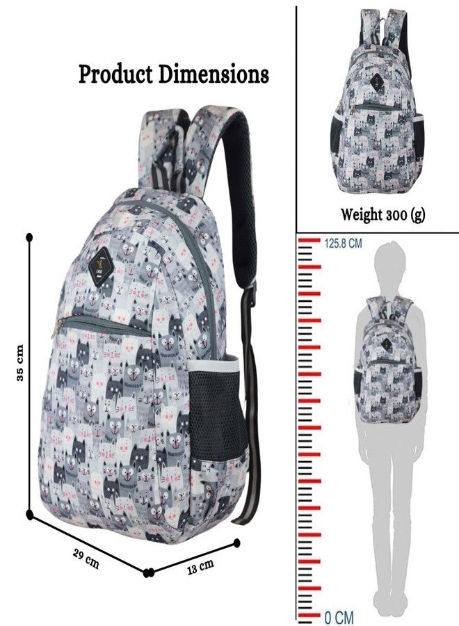 Ligo 14 Inch Catseye Kids Picnic Printed Bag 13 Liters | Kids School Bag For Boys (Grey) - Image 3