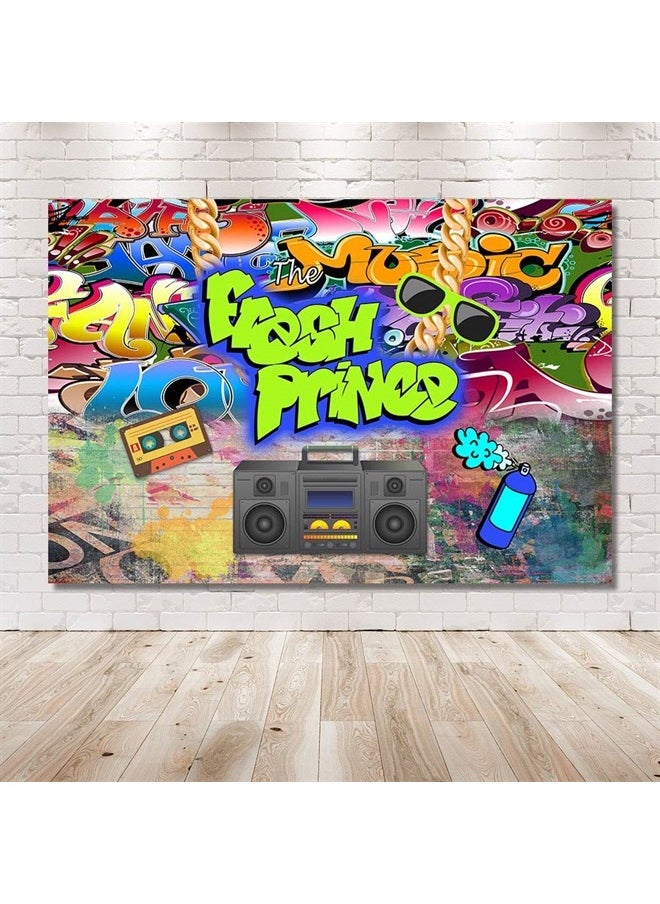 MEHOFOND MEHOFOTO The Fresh Prince Baby Shower Party Decorations Banner Photo Studio Background Graffiti Brick Wall Hip Hop Vintage Disco Neon Boy Birthday Backdrops Props for Photography 7x5ft 