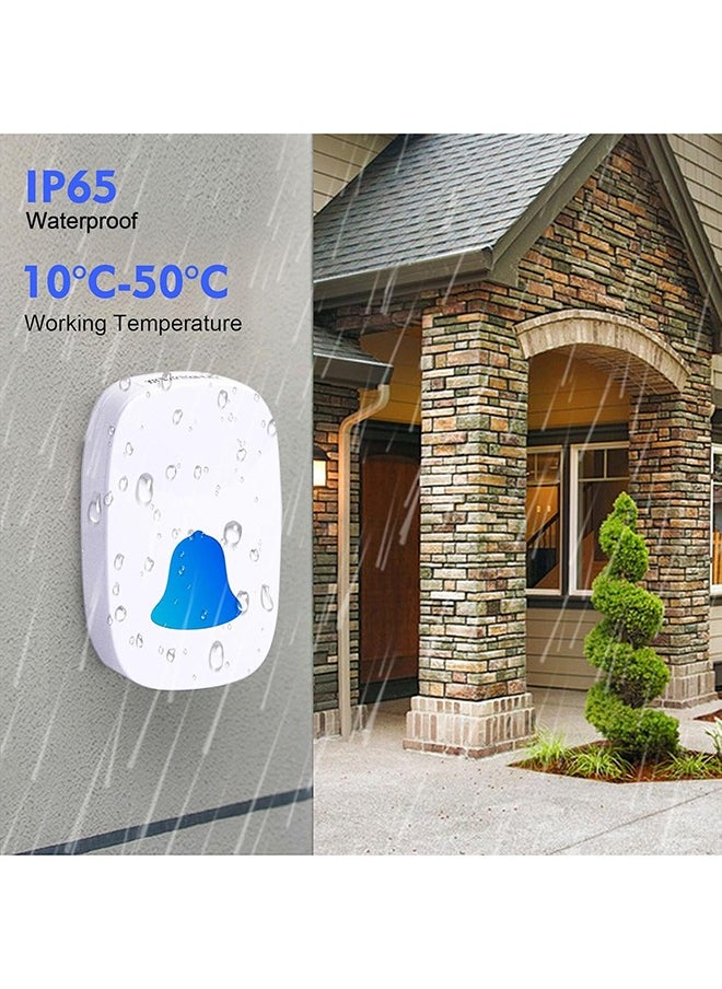 SKY-TOUCH - Wireless Doorbell Waterproof Wireless Doorbell Kit With 36 Bells And Adjustable Volume With Sound And Led Home Door Bell Chime (1 Receiver And 1 Pressure Button) - Image 1