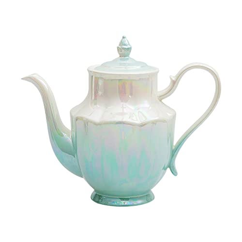 Agyiuns tea pot ceramic, Porcelain teapot with lid, 38.8 Oz for Tea, Milk, Coffee, Flower tea(Blue) - Image 1