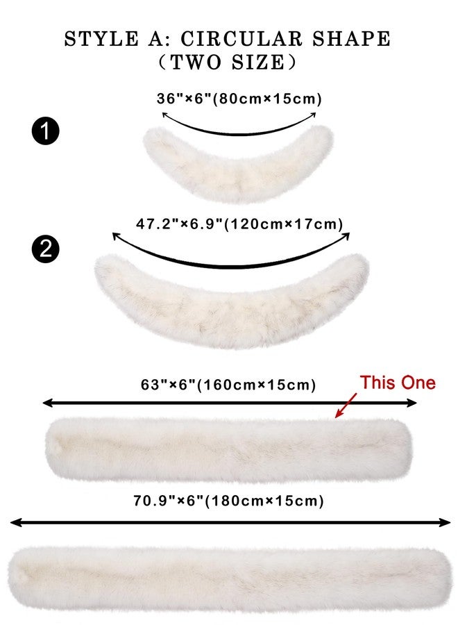 LA CARRIE Women's Faux Fur Collar Scarf Wrap Shawl Cold Winter Warmer(White,XL) - Image 3