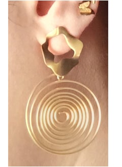Luxuria New Fashion Vintage Geometric Dangle Earrings for Women New Hollow Out Big Swirl Hollow Out  - Image 1