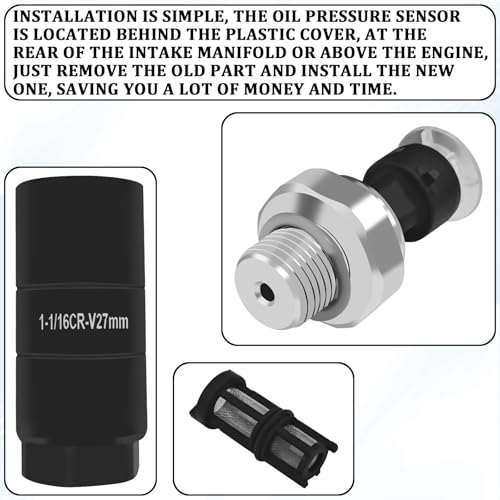 HHZL Oil Pressure Sensor Socket 12673134 Oil Pressure Switch Sending Unit for 2009-2020 Chevy Silverado 1500 2500 3500 4500 Tahoe Suburban Avalanche, GMC Savana Sierra Yukon, Cadillac CTS Escalade - Image 4