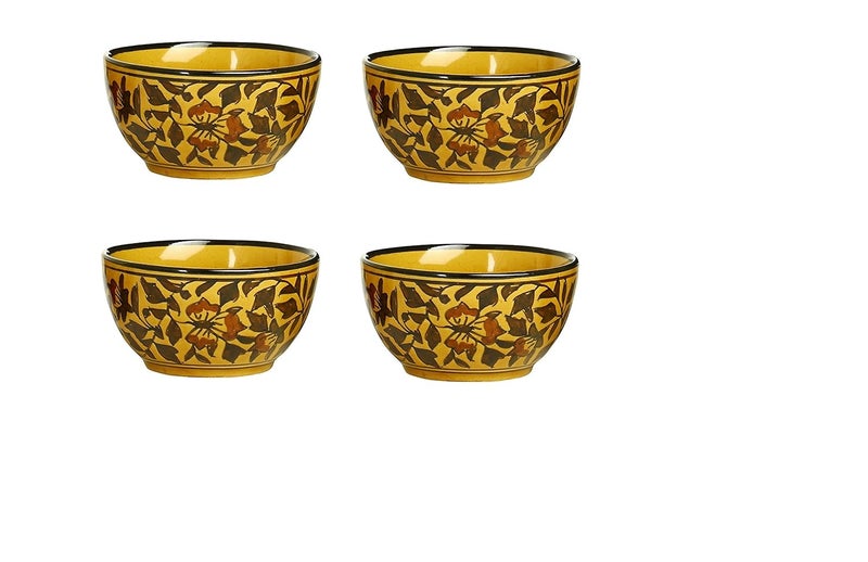 Caffeine Ceramic Handmade Brown Sehra Dining Bowl Set of 4pcs - Image 1