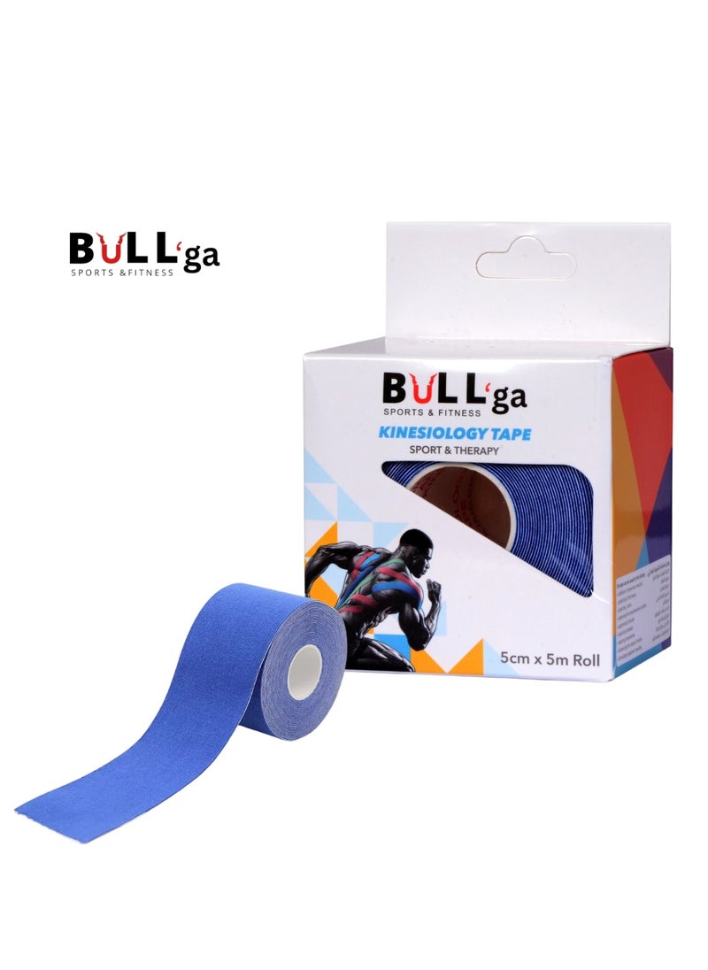 bullga Bullga Kinesio Kinesiology Tape is Sweat and Water Resistant with Strong Adhesion - Reduces Muscle Pain, Relieves Arthritis, Promotes Blood Flow - 5cm x 5m  - Image 1