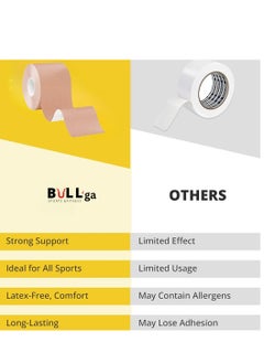 bullga Bullga Kinesio Kinesiology Tape is Sweat and Water Resistant with Strong Adhesion - Reduces Muscle Pain, Relieves Arthritis, Promotes Blood Flow - 5cm x 5m  - Image 3